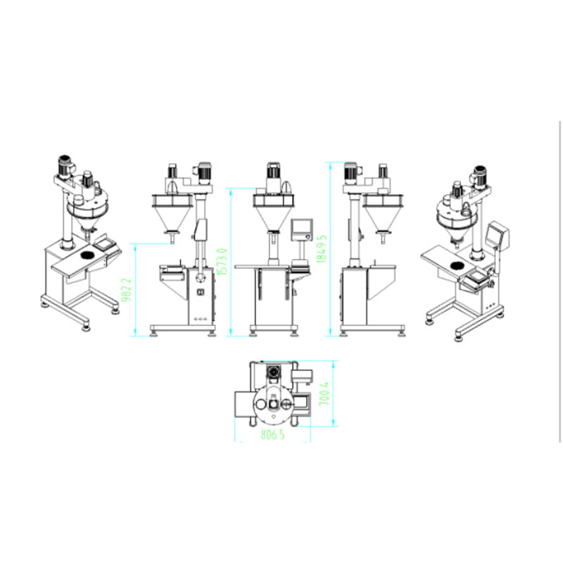 MPB-10 Machine d'emballage en poudre en acier inoxydable modulaire semi-auto